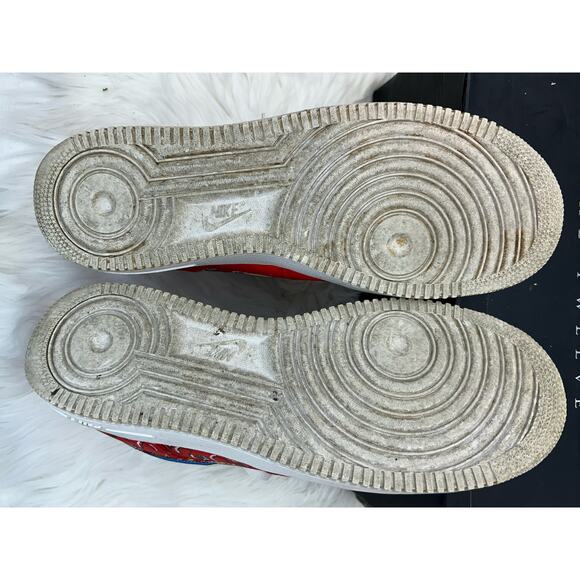 Men's 13 Nike Air Force One Customized Red Blue Flames Rose GUC - Picture 12 of 13